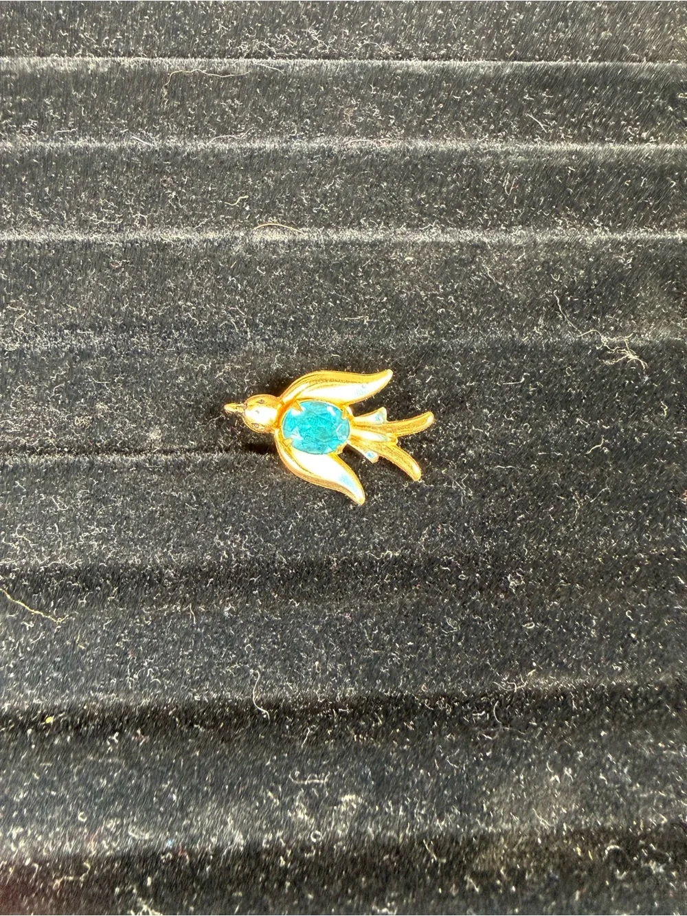 Vintage Coro Blue Crystal Bird Pin